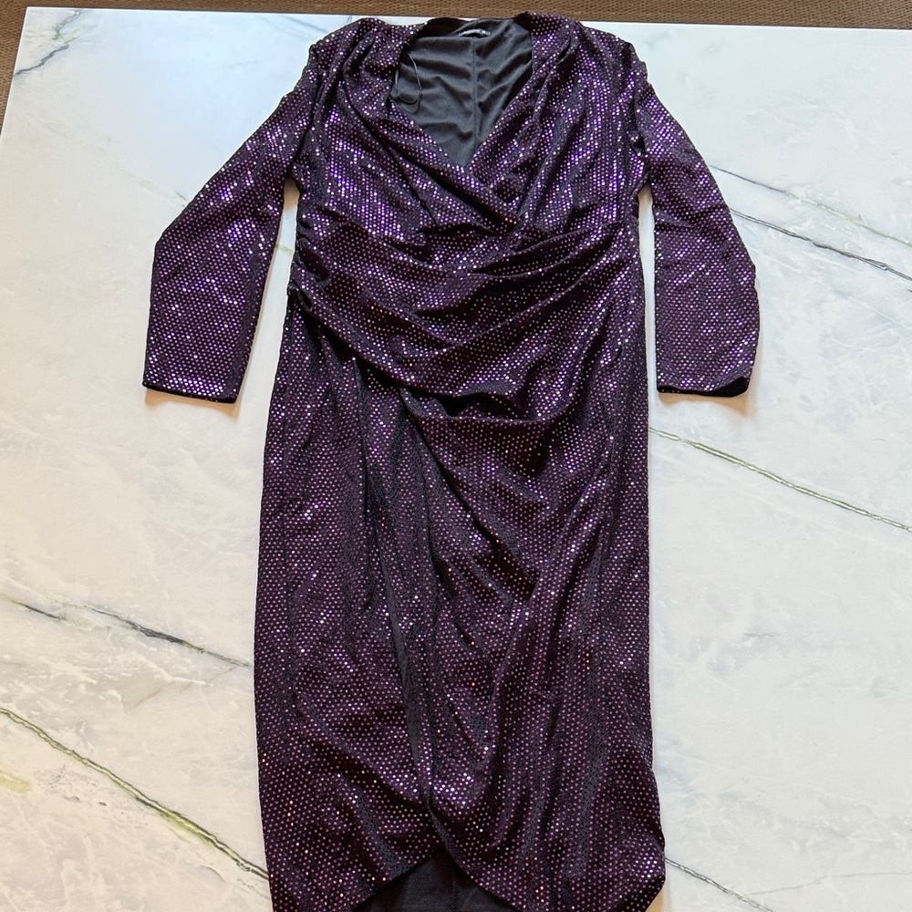Roman Purple Sequin Dress - Size 18